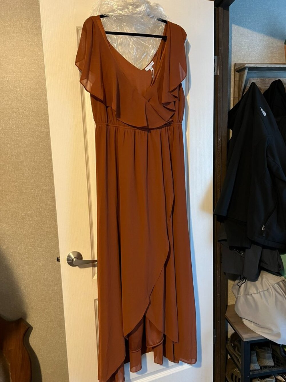 Baltic Born Katya Ruffle Maxi Dress | Rust